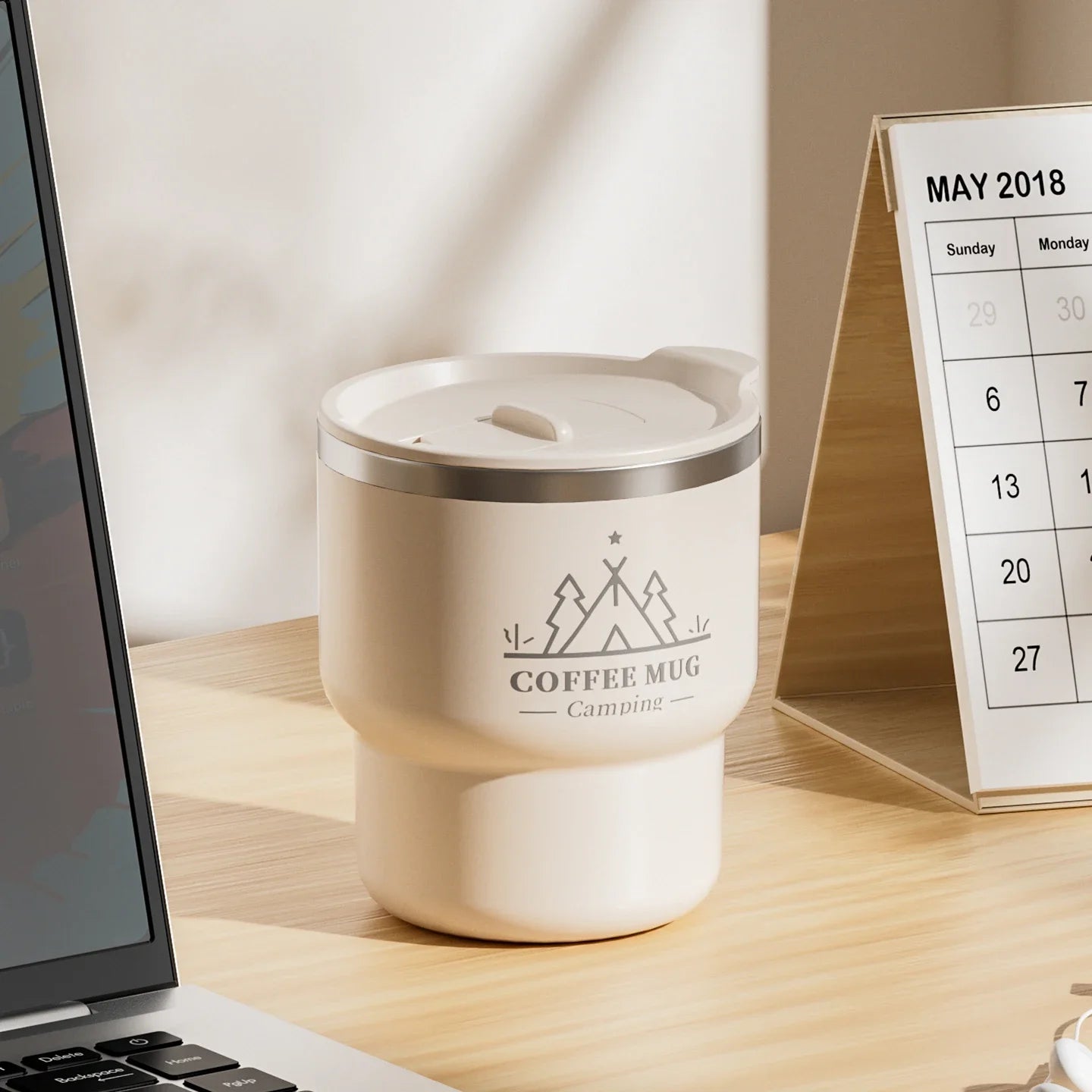 400ml 304 Stainless Steel Double Layer Thermal Cup, Insulated Water Mug for Office Milk Coffee, Student Portable Sealed Tumbler