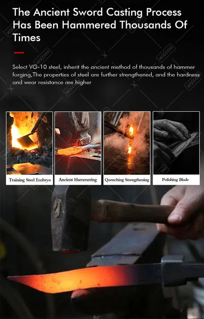 TAMZUO 7" Kitchen Santoku Knives Japanese Damascus Steel VG10 Kitchen Cooking Knife Meat Cutting Fruit Knife Wooden Handle