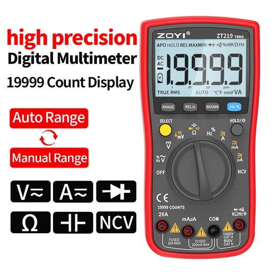 ZT219Digital Multimeter 19999 Counts True Rms Multimeters AC/DC Current Meter Voltimetro Profesional Voltage Tester f