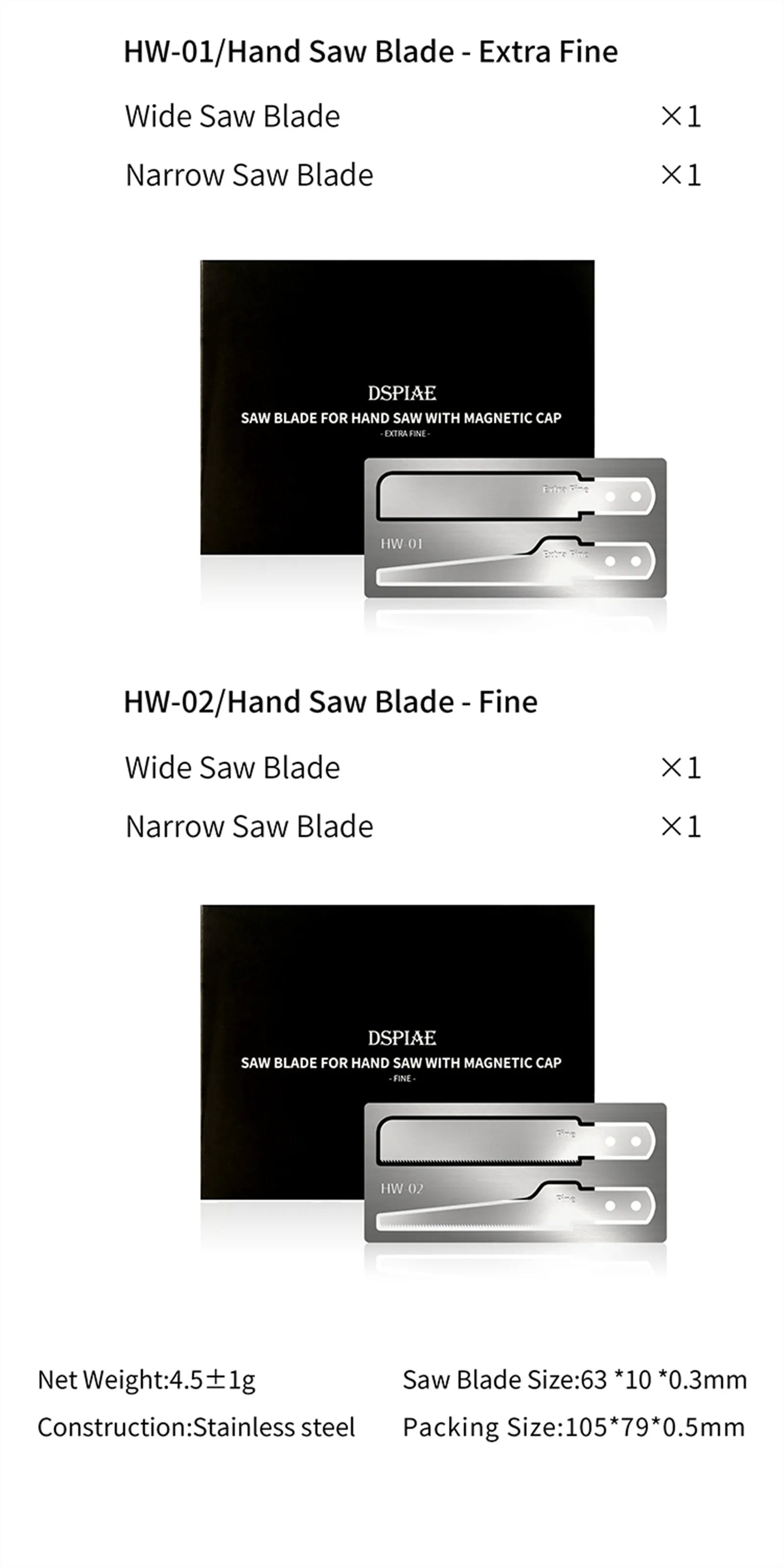 DSPIAE AT-HW Aluminium Hands Saw Military Model Making Tool Assembly Retrofit Gundam Hobby DIY