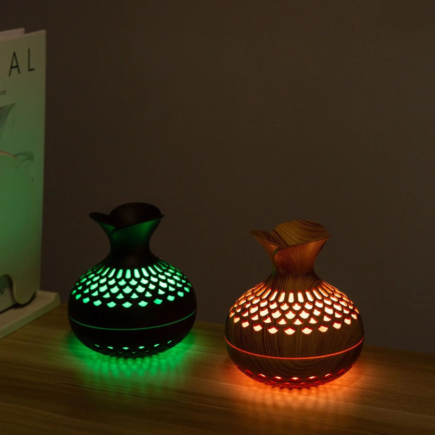 Wood Grain Humidifier 300ml USB Aroma Diffuser Atomizer USB Household Humidifier Hydrating Instrument Desktop Humidifier