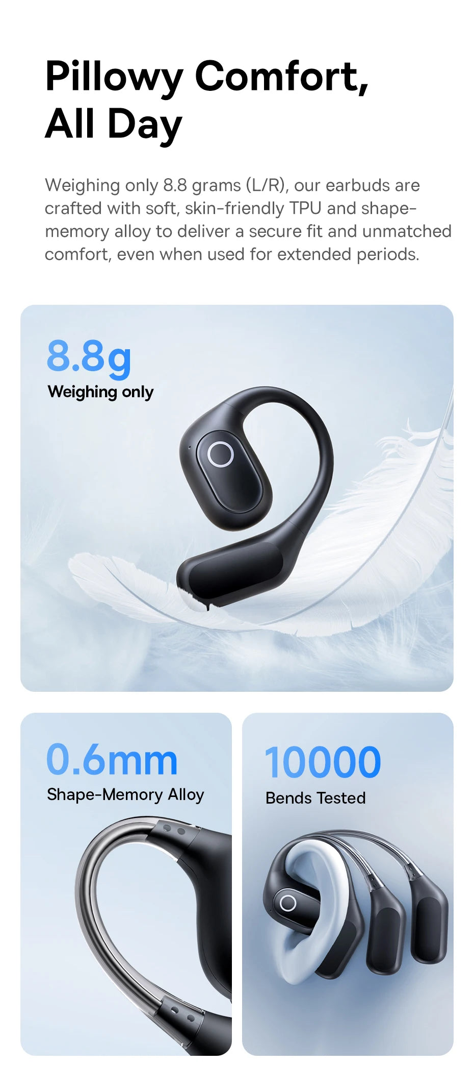 Baseus Eli 2i Fit Słuchawki otwarte True Wireless Bluetooth 6.0 z zaczepami na uszy Wodoodporne słuchawki sportowe IPX5 Wzmocnienie basów