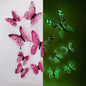 New 12Pcs Fashion 3D Luminous Butterfly Creative Wall Sticker For DIY Wall Stickers Modern Wall Art Home Decorations DIY Gift