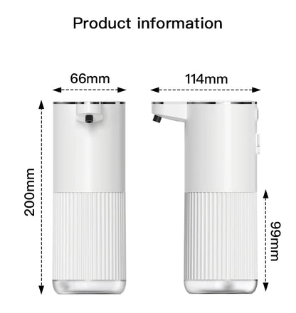 Dozownik do mydła 350ML w płynie/pianie, naścienny, IPX5, 4 poziomy regulacji, akumulatorowy, elektryczny, inteligentny, automatyczny, sensoryczny