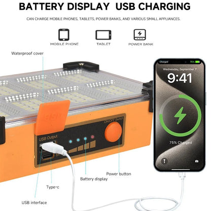 Solar outdoor lamp household waterproof glare large-capacity portable lamp high-power rechargeable magnetic emergency lamp