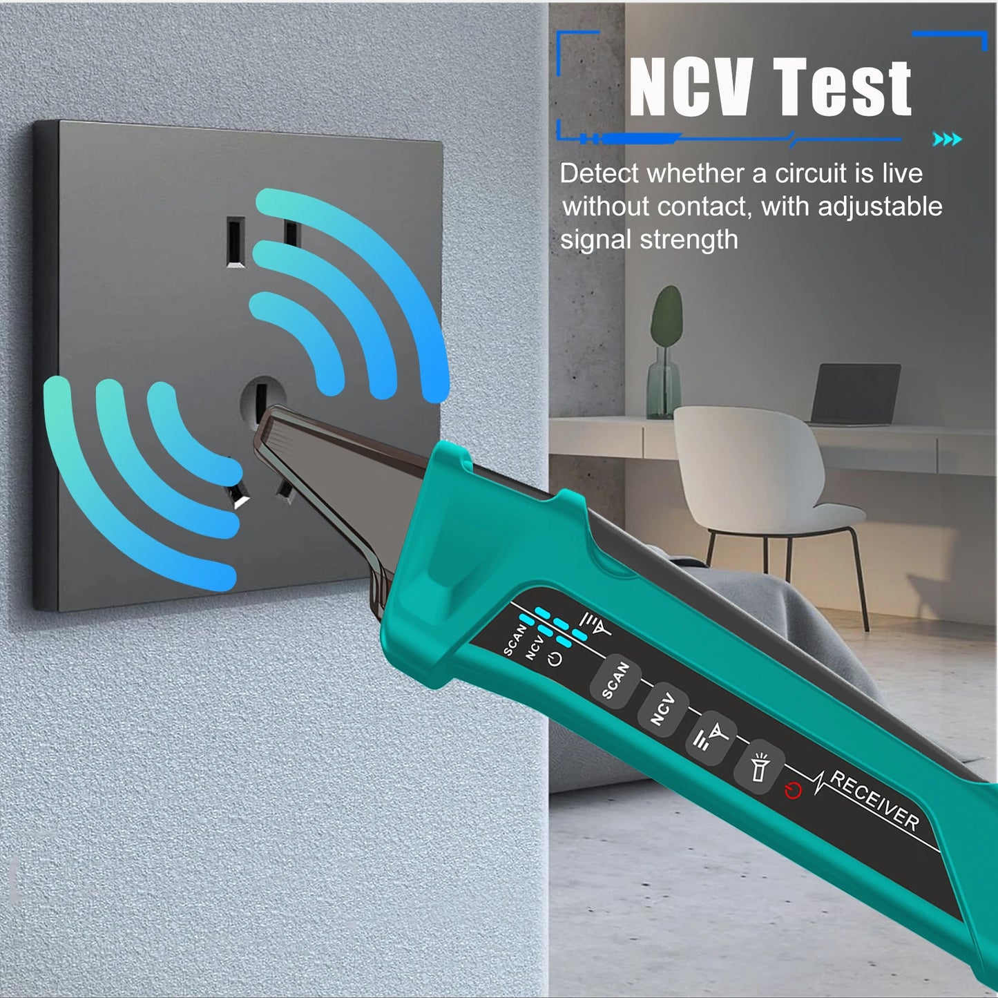TOOLTOP ET32 Digital Circuit Breaker Finder Neutral/Live Wiring Detect GFCI Outlet Tester US/EU/UK Socket Voltage Measurement