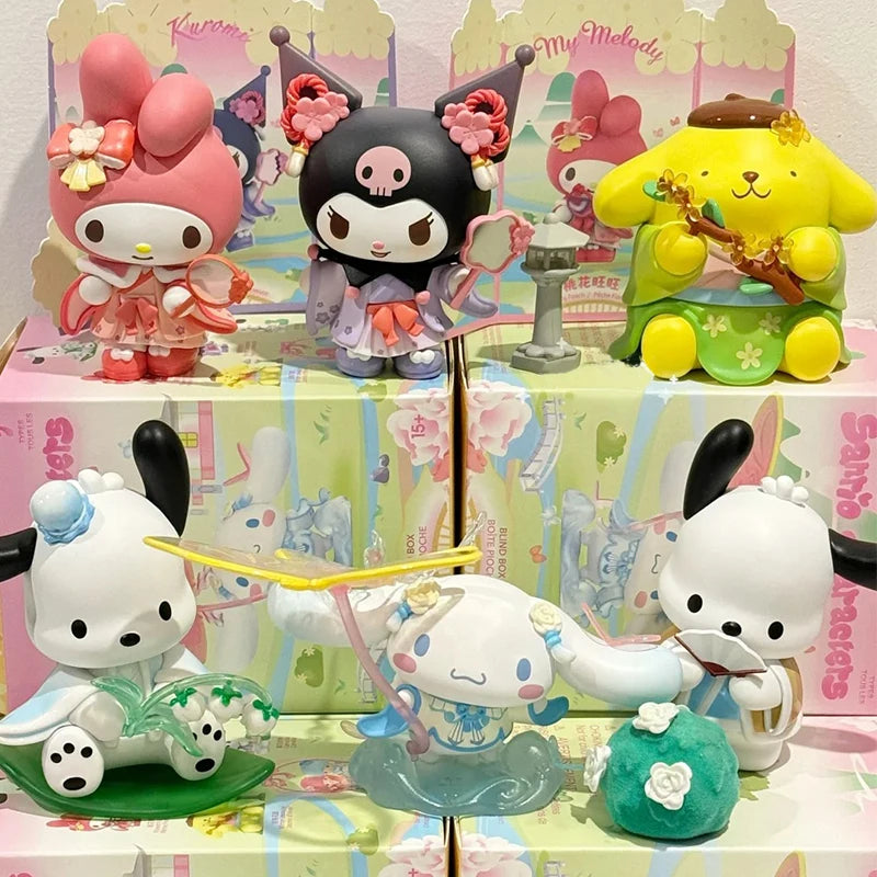 New Rhyme Flower Clothes Mystery Bag Kuromi Pochacco Cinnamoroll Cute Melody Action Figure Surprise Bag Gift Sanrio Blind Box