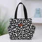 New floral print thickened fabric handbag, lunch bag, portable lunch box storage bag, zipper design, multifunctional tote