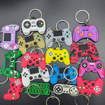 10/20PCS PVC Game Machine Keychain Keyring Cute Gamepad Joystick Key Chain Keychains Bag Car Hanging fit Men Boy Keys