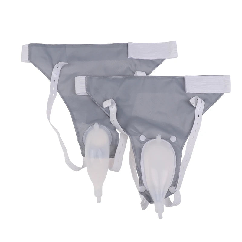 【B】1Set Reusable Silicone  Collector Bags Adults Urinal With  Catheter Bags Male Female Toilet
