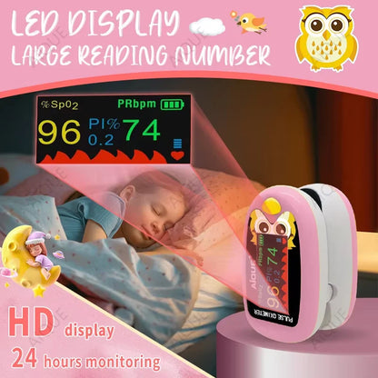 JUSTLANG Child Fingertip Pulse Oximeter Baby Rechargeable Medical Blood Oxygen Saturation Meter  Pediatrics Kids Oximetro SPO2