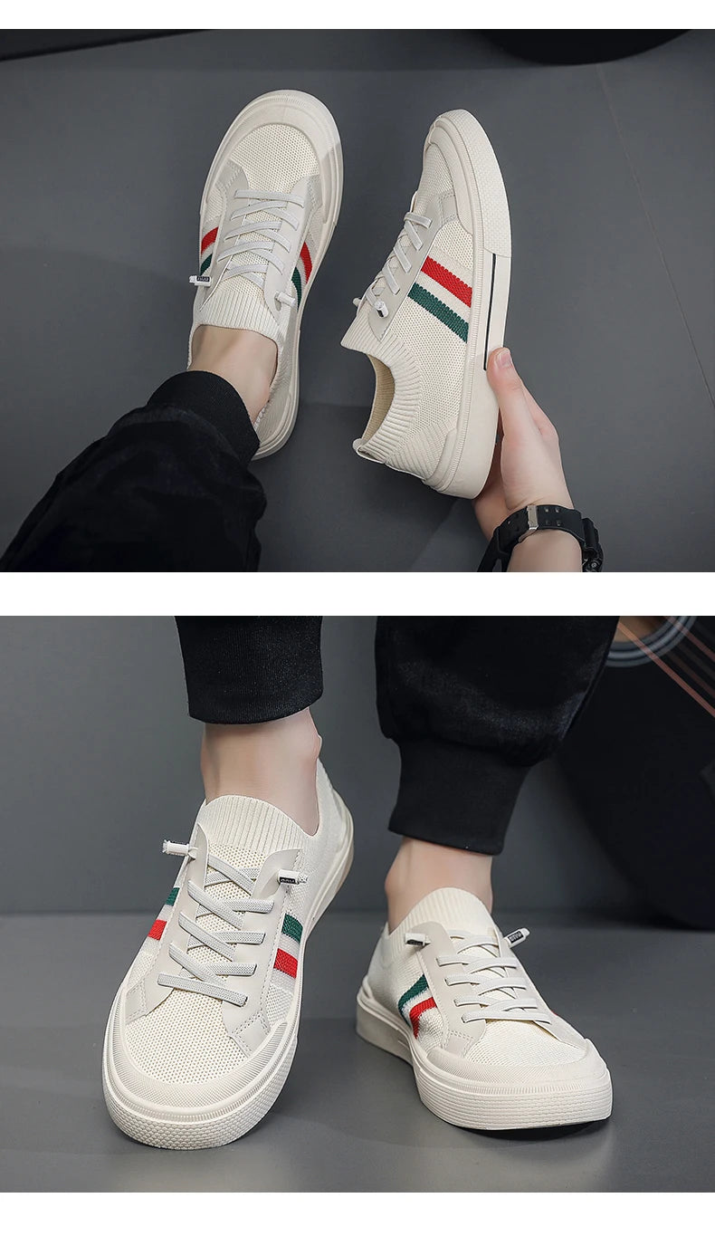 Men's breathable mesh casual shoes  summer lightweight soft soled comfortable outdoor walking shoes youth versatile trendy shoes