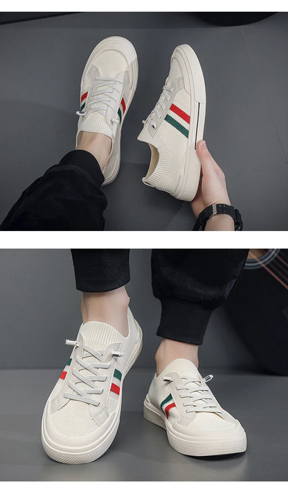 Men's breathable mesh casual shoes  summer lightweight soft soled comfortable outdoor walking shoes youth versatile trendy shoes