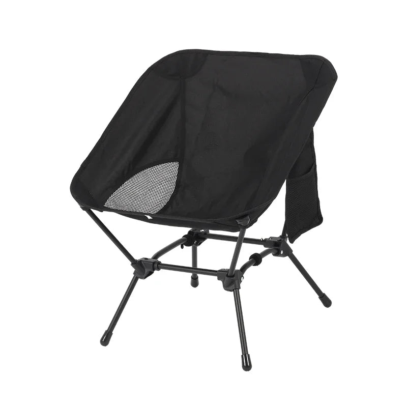 Lightweight Iron Tube Moon Chair, Square Four-Corner Foldable Camping Stool for Beach Fishing Outdoor Use