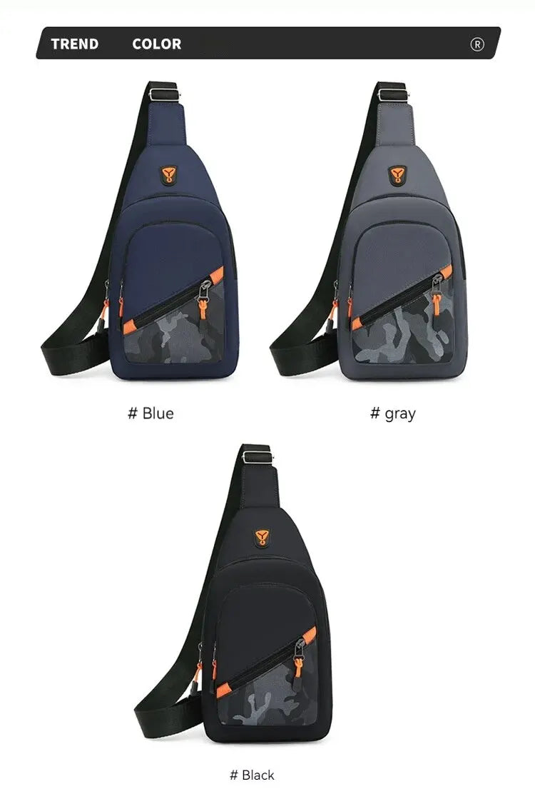 Rilibegan Nylon Men's Chest Bag 2023 New Portable Casual Shoulder Bag Trendy and Unique Design Crossbody Bag