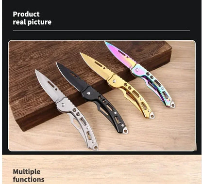 NEW Stainless Steel Folding Knife With Keychain Outdoor Carrying Knife Sharp Pocket Knife Fruit Knife Folding Knife Outdoor Tool