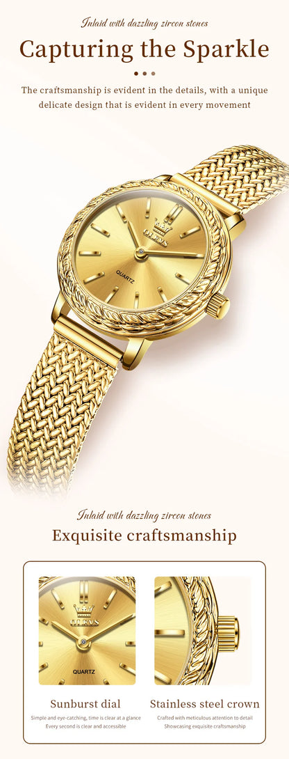 OLEVS 5643 Watches for Women Top Brand Ladies Dress Quartz Watch Steel Mesh Strap Waterproof Fashion Original Women's Wristwatch