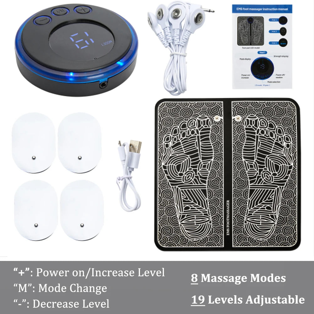 EMS Foot Massager Mat Electric TENS Feet Massager Pad Foldable Massage Mat Muscle Stimulation Fisioterapia Terapia Fisica Salud