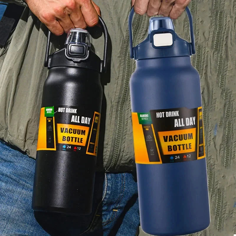1.5L Large Capacity Stainless Steel Thermos Bottle, Portable Vacuum Insulated Water Tumbler
