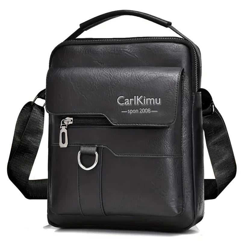 Sleek Multi-color Faux Leather Crossbody Bag Adjustable-strap Lightweight for Daily Commute Casual Stylish Functional Men’s Bag