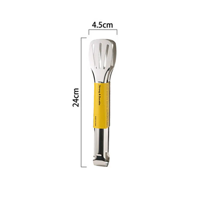 Stainless Steel Food Tongs Pastry Meat Barbecue Clip Anti-Scald Tongs Frying Fish Spatula Clip Bread Clip Household Kitchen Tool