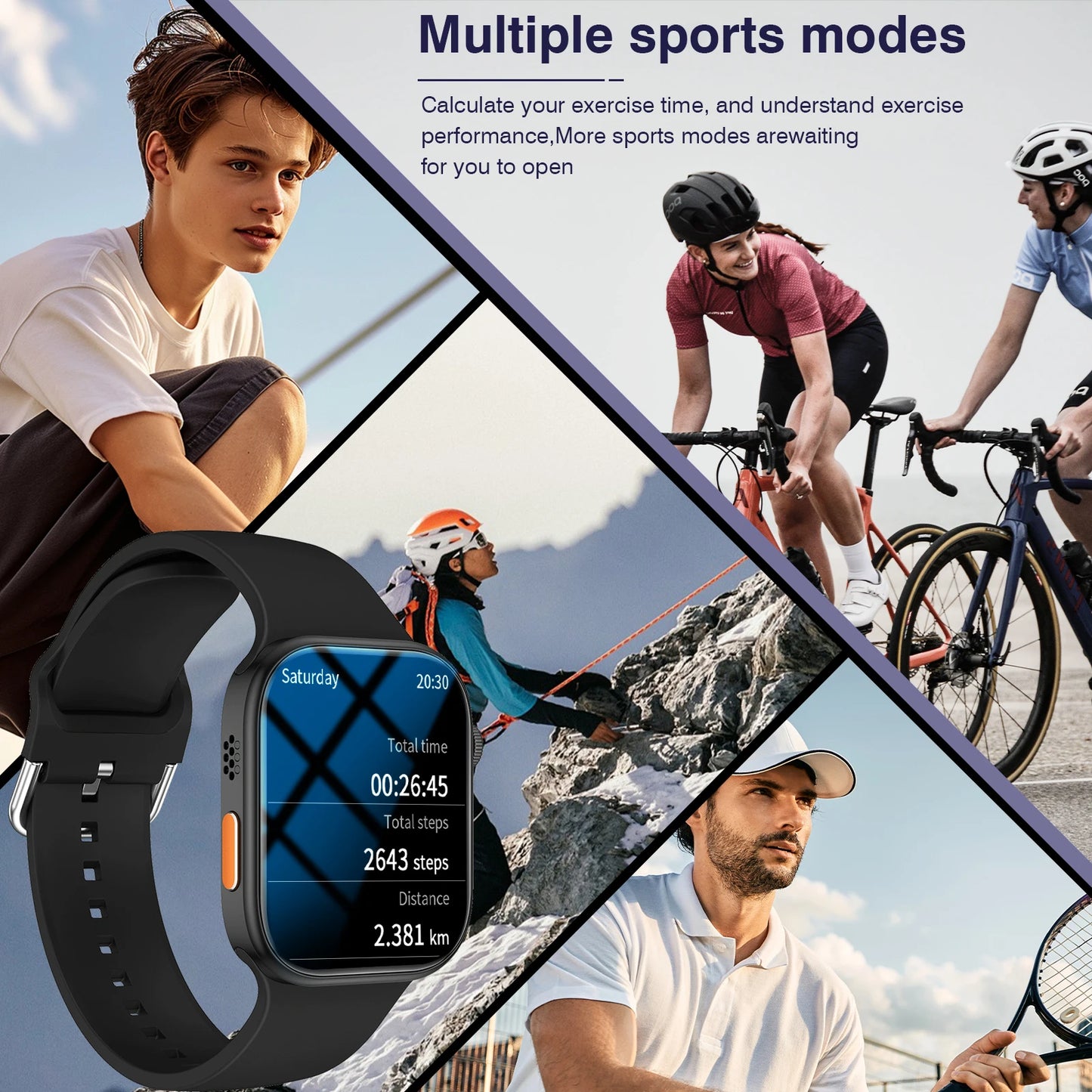 2.02 Inch HD Smartwatch, 1 Count Fashionable Smartwatch with BT Calling & Check Weather, Sports Tracking Smartwatch for Android