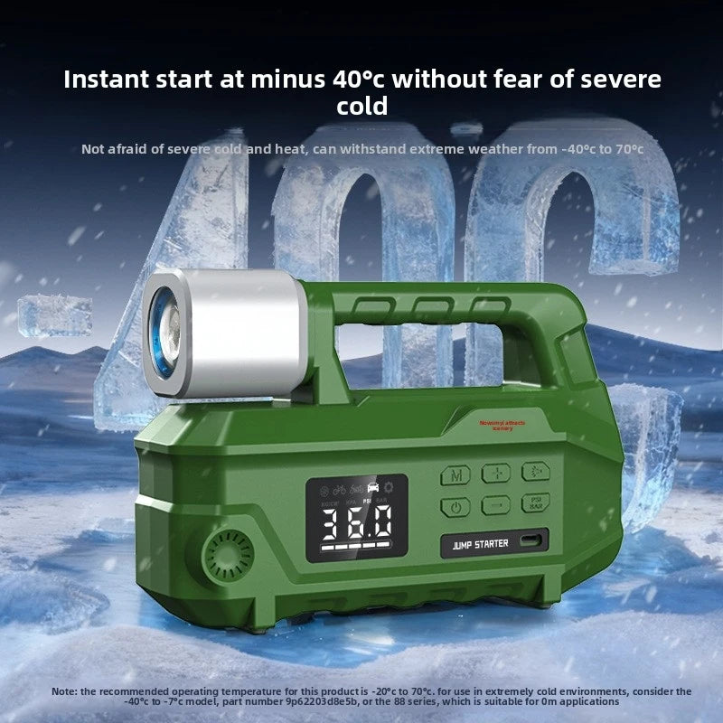 2-in-1 Car Jump Starter with Air Pump Portable Battery Booster Digital Tire Inflator for Car Truck Motorcycle