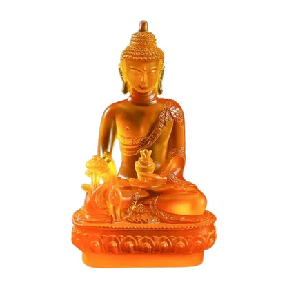 Medicine Buddha Statues Ornament Resin Feng Shui Lucky Shakya Muni Buddha Sculpture Home Office Garden Decoration