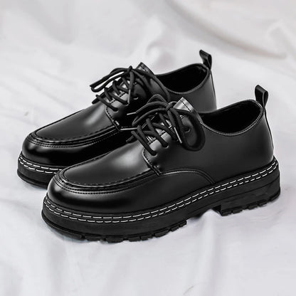 Men's Casual Loafers Black Fashionable Dress Shoes Elegant Formal Footwear Comfortable Slip-On Footgear