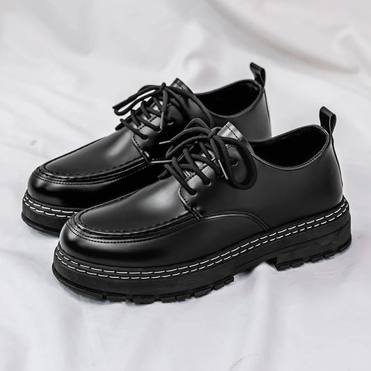 Men's Casual Loafers Black Fashionable Dress Shoes Elegant Formal Footwear Comfortable Slip-On Footgear