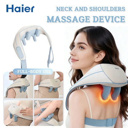 Haier Cervical Neck Massager Muscle Shoulder Back 3 Gears 6D Mechanical Hand Electric Massage Machine Shawl Relaxing Device Tool