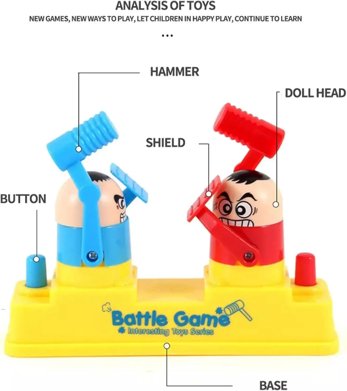 Interactive Hammer Battle Game for Kids Family Board Game Sparring Robot Toy Tabletop Battle Game Gift for Children Indoor Play