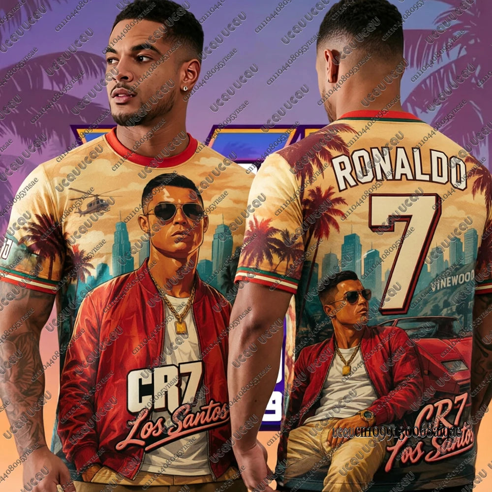 2026 Hot Games GTA 6 Print Football Jerseys For Men No.7 Football Jerseys Hawaii Beach Sports Tshirt GTA 6 T-shirts Man Jerseys