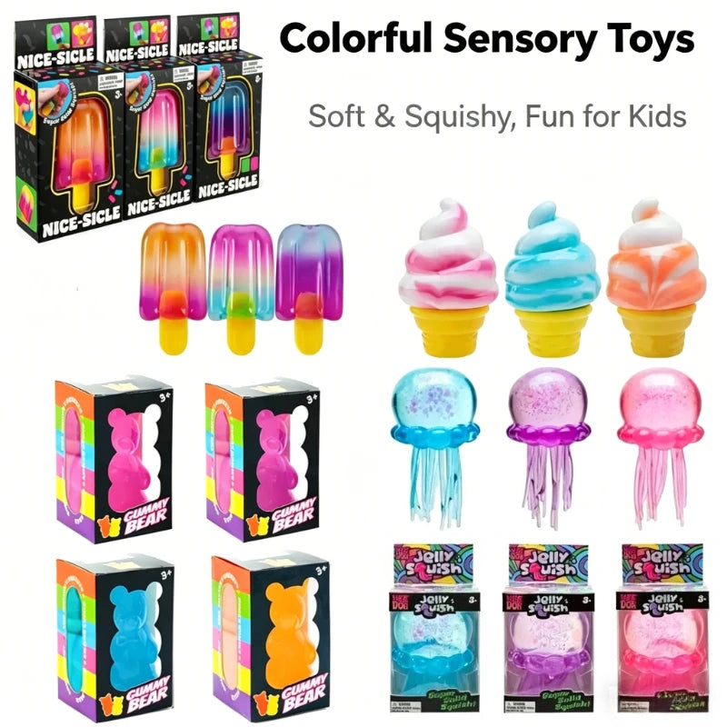 Schylling Needoh Nice Cube Sensory Nice-Sicle Stress Relief Squishy Cube Anti-Anxiety Squeeze Object For Focus ADHD Population