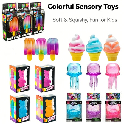 Schylling Needoh Nice Cube Sensory Nice-Sicle Stress Relief Squishy Cube Anti-Anxiety Squeeze Object For Focus ADHD Population