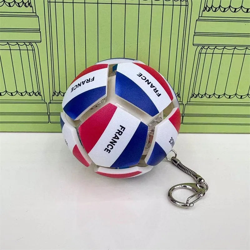 USA Mexico Canada All Country Flag Football Keychain Fidget Stress Ball Squishy Decompression Toy Anxiety Relief Fan Souvenir