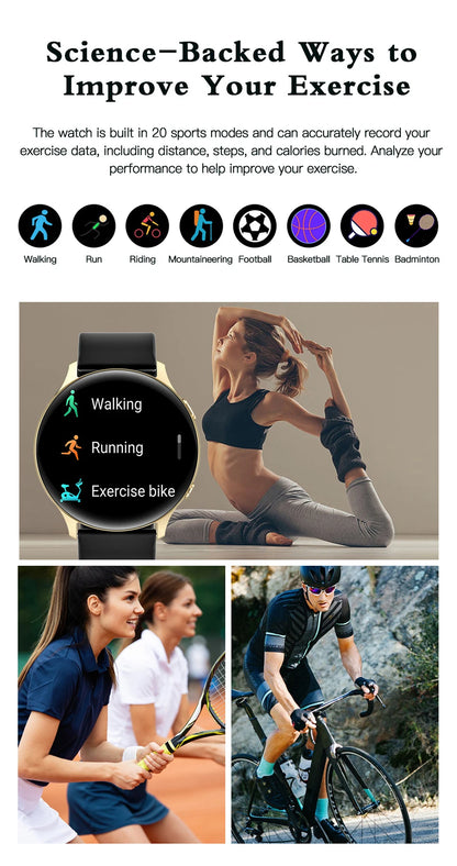 LIGE Nowy Smartwatch z Pomiarem Temperatury Ciała Damski Męski Ekran HD 360 Odbieranie Połączeń Wybieranie Połączeń Smartwatch Męskie Zegarki dla Kobiet Bransoletka
