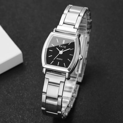 4PCS/Set Fashion Women Watches Elegant Silver Alloy Strap Quartz Wristwatch Rhinestone Bracelets Set Reloj Mujer(Without Box)