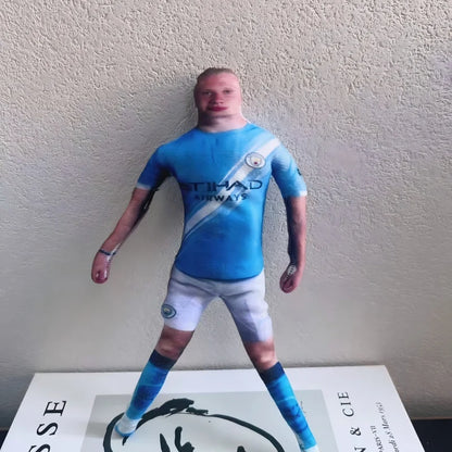 Abstract Erling Haaland Doll Cosplay Haaland Stuffed Cotton Doll Flexible Joint Football Star Action Figurine Boys Fans Gift