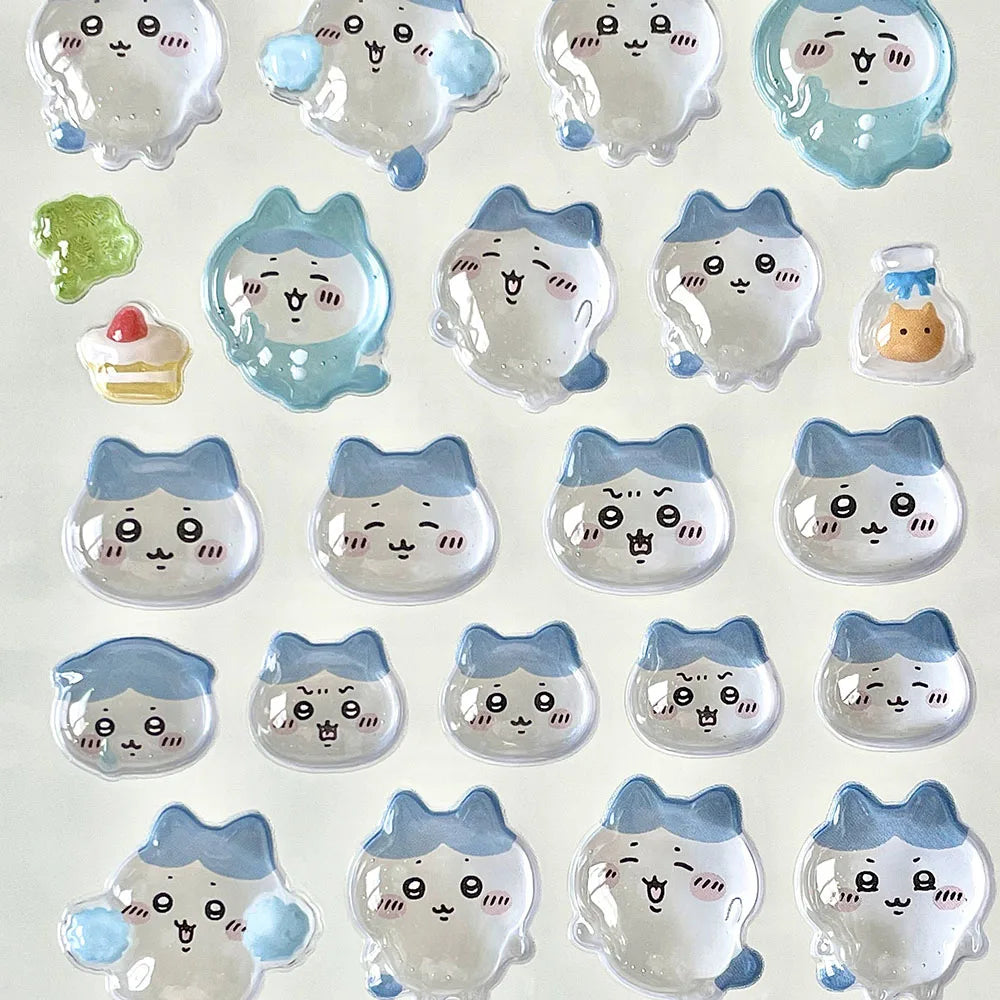 3D Cute 1/4pcs Crystal Stickers Chiikawa Usagi Phone Case Decoration Nail DIY Decorative Stickers for Notebook Laptop waterproof