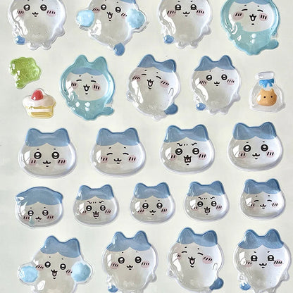 3D Cute 1/4pcs Crystal Stickers Chiikawa Usagi Phone Case Decoration Nail DIY Decorative Stickers for Notebook Laptop waterproof
