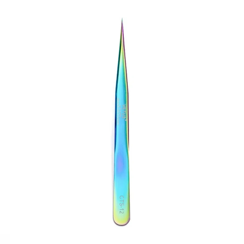 VETUS Original New MTS Series Silver Tweezers for Eyelash Extensions Stainless Steel Hyper Fine Tip Anti Static ESD Tweezers