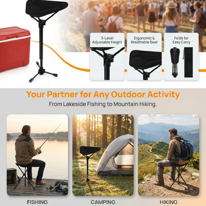 Mini Portable Telescopic Stool - One Leg Triangle Fishing Chair, Ideal for Outdoor Camping, Travel, Queuing & Beach Activities