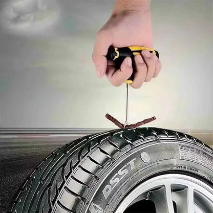 Car Tire Puncture Plugs Vacuum Tire Pass Emergency Repair Tools Glue Strips Glue Quick Repair Tire Repair Kit Patch Tool Set