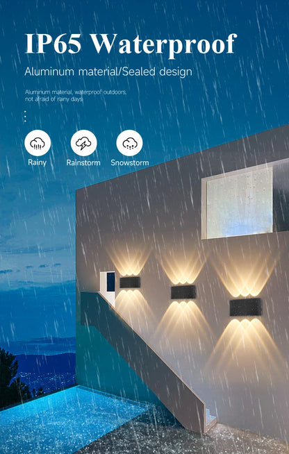 LED Wall Lamp AC110-265 IP65 Outdoor Waterproof Aluminum Wall Light Up Down luminous lighting Indoor  Stair Garden Sconce Light