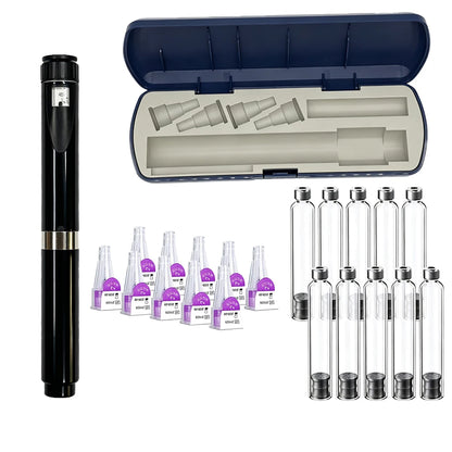 Reusable Peptide Pen,Insulin Pen Reusable Adjustable Dose 3ml Cartridge Subcutaneous Injector Medical Aesthetic Durable Precise
