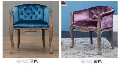 Leisure Sofa Chair, Solid Wood Antique Dining Chair, European Hotel Dining Chair, Living Room Leisure Sofa,Support Customization