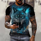 Men's T-Shirts Summer Animal Wolf  Pattern 3D Print Tops Tees Summer Women Streetwear Fashion Oversized T Shirt Men Clothing