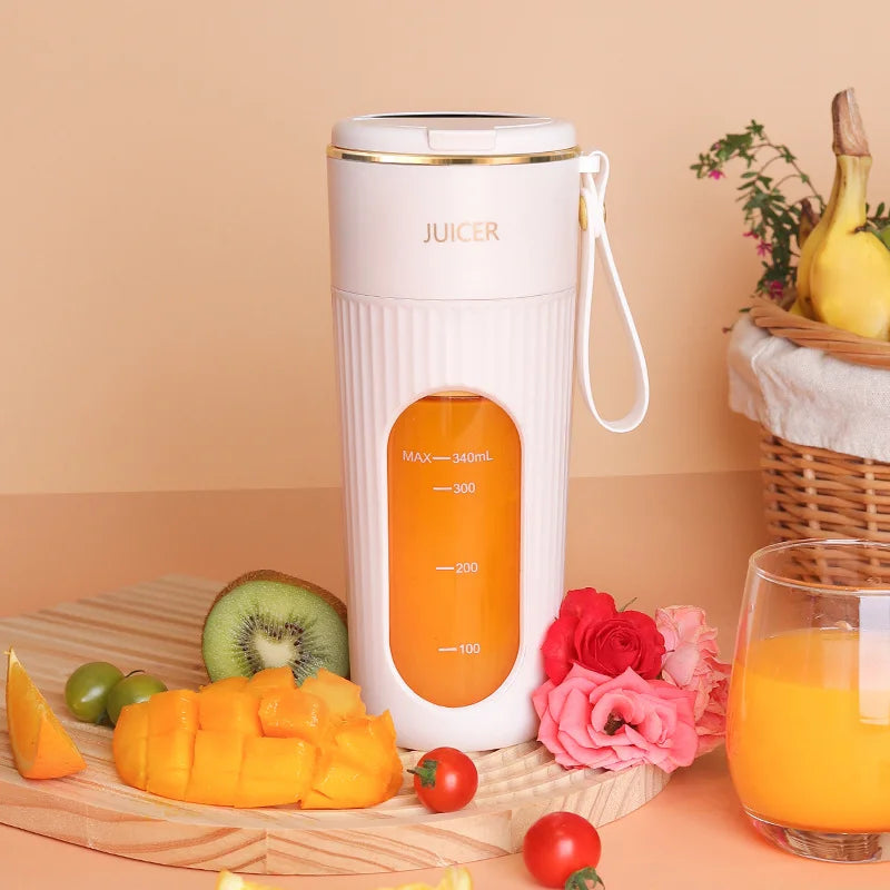 Upgraded Wireless Juicer with 14-Blade 304 Stainless Steel Blades, Smart Battery Display, Portable Juicing Cup