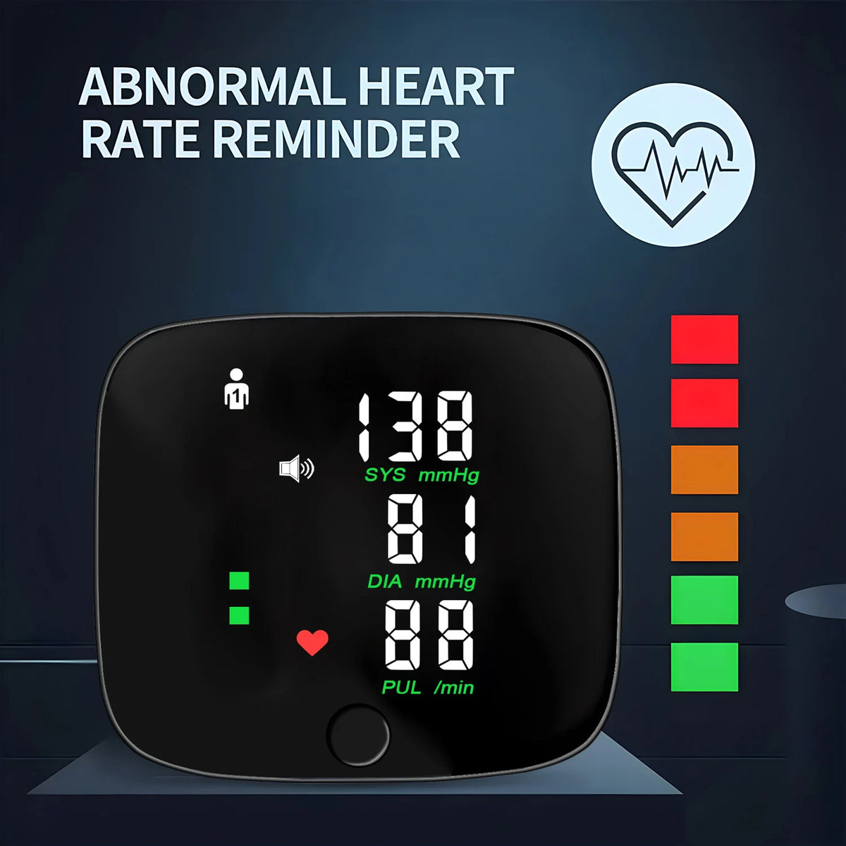 Rechargeable Blood Pressure Monitor 1 Users Medical Tonometer Wrist Cuff Digital Irregular Pulse Heart Rate Tensiometer
